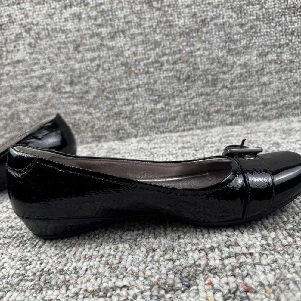 ECCO Abelone Size 40 US 9-9.5 Slip On Shoes Comfort Black Patent Leather Buckle - Picture 4 of 13